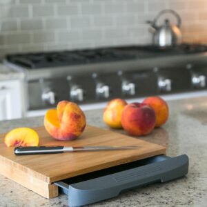 Internet’s Best Bamboo Cutting Board with Removable Drawer - Prep Storage - Chopping Slicing Wood Block Kitchen Board