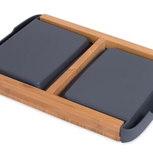 Internet’s Best Bamboo Cutting Board with Removable Drawer - Prep Storage - Chopping Slicing Wood Block Kitchen Board