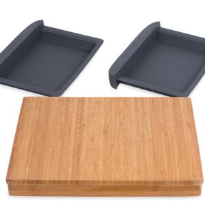 Internet’s Best Bamboo Cutting Board with Removable Drawer - Prep Storage - Chopping Slicing Wood Block Kitchen Board