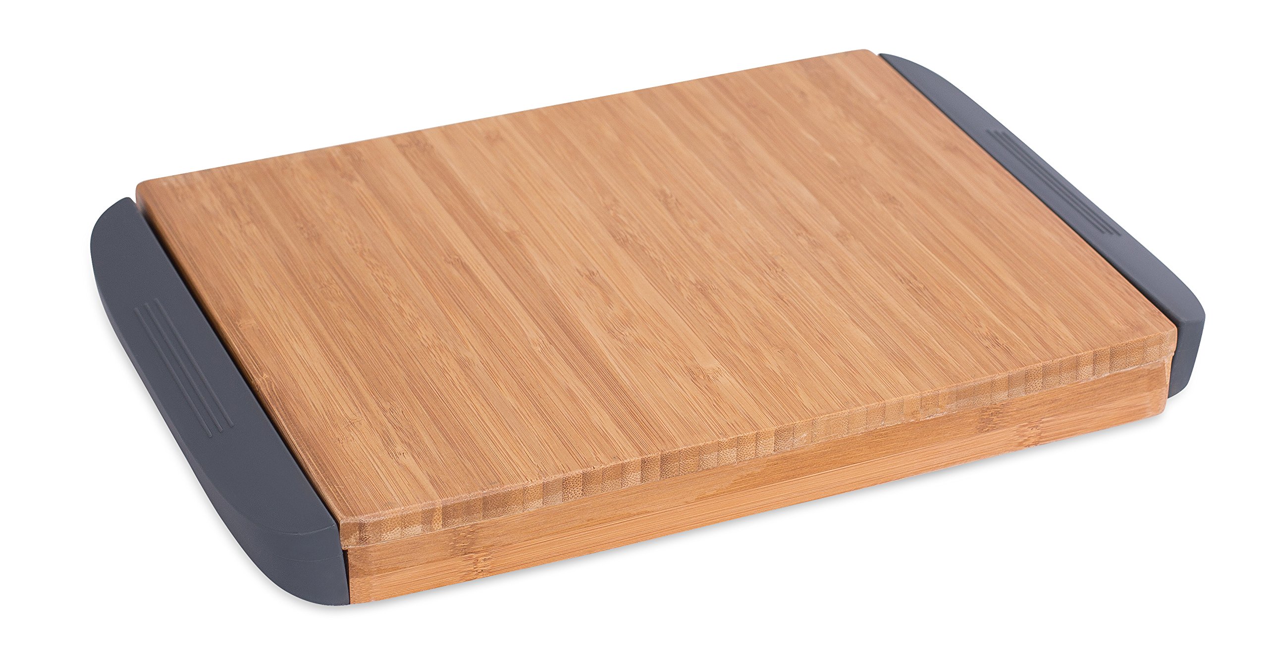 Internet’s Best Bamboo Cutting Board with Removable Drawer - Prep Storage - Chopping Slicing Wood Block Kitchen Board