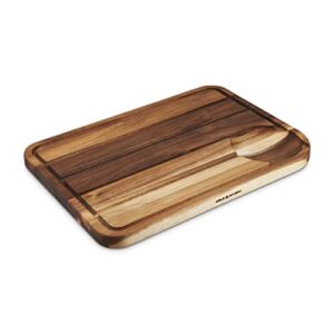 cole & mason berden large chopping & carving board - wood cutting board - chopping board with juice channel for meats, vegetables and fruits - reversible serving platter - acacia, 18.5" x 13.5"