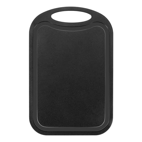 Spacesea Plastic Chopping Block Meat Vegetable Cutting Board Non-Slip Anti Overflow With Hang Hole Chopping Board Black