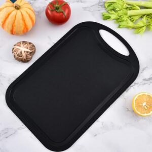 Spacesea Plastic Chopping Block Meat Vegetable Cutting Board Non-Slip Anti Overflow With Hang Hole Chopping Board Black