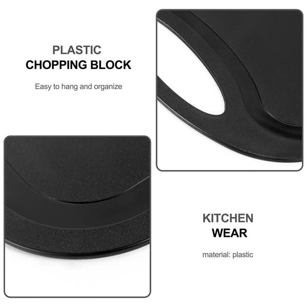 Spacesea Plastic Chopping Block Meat Vegetable Cutting Board Non-Slip Anti Overflow With Hang Hole Chopping Board Black