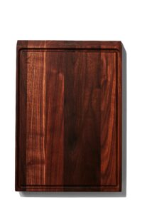material, the angled board kitchen cutting & serving board, reversible juice-groove and smooth side, fsc-certified walnut, 17l x 12w