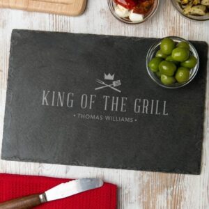 Personalized 'King of the Grill' Wooden Bbq Cutting Board - Grilling Gifts for Men - Personalized Cooking Gifts for Men - Bbq Gifts for Men