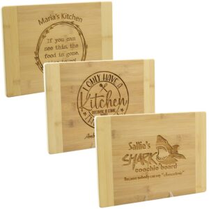 brew city engraving –sharkcoochie, bad cook/chef & other funny designs – personalized laser engraved bamboo cutting boards – great gag gift for friends, relatives, husband, wife –shark coochie board