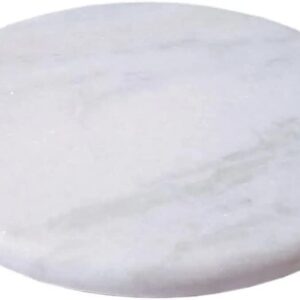 White Marble Chakla/Rolling Board/Chapati Maker/White Board Round Shape by Bhurma Collection