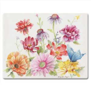 counterart butterfly meadow 3mm heat tolerant tempered glass cutting board 10” x 8” manufactured in the usa dishwasher safe