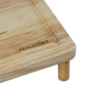 RAZOR Multipurpose Griddle Cutting Board with Covered Food Storage, Brown, 08811RZ