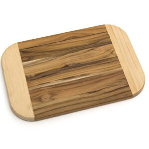 Lipper International Two-Tone Teak Wood Cutting Board, Medium, 11-7/8" x 7-7/8" x 3/4"