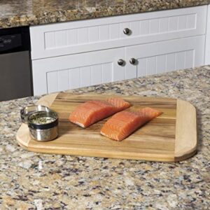 Lipper International Two-Tone Teak Wood Cutting Board, Medium, 11-7/8" x 7-7/8" x 3/4"