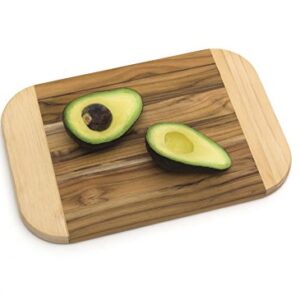 Lipper International Two-Tone Teak Wood Cutting Board, Medium, 11-7/8" x 7-7/8" x 3/4"