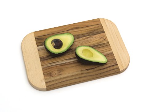 Lipper International Two-Tone Teak Wood Cutting Board, Medium, 11-7/8" x 7-7/8" x 3/4"