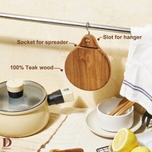Dakorn Tiny Wooden Chopping Board 5", Mini Cutting board with handle for small fruit on Drink corner, Bar Cabinet & Butter Knife, Butter Spreader, Breakfast Spreads…