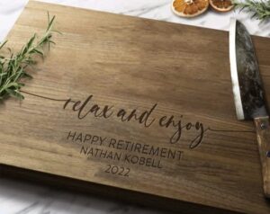 personalized retirement cutting board - engraved gifts, personalized cutting board, retirement gift, gift for retirement