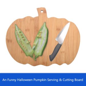 Vencer Halloween Pumpkin Bamboo Serving & Cutting Board,The Nightmare Before X-MAS Gift and Decoration,15x11.8 Inch,VFO-083