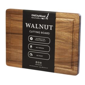 handmade 17x13'' walnut wood cutting board for kitchen with juice groove, chopping board made of walnut wood for meat, cheese and vegetables (x-large, 17x13 inch)