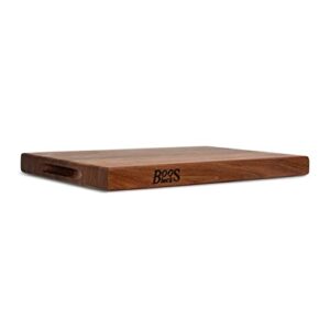 John Boos WAL-R01 Walnut Wood Reversible Cutting Board (18 x 12 x 1.5 Inches) with Mystery Butcher Block Oil (16 Ounces) Bundle (2 Items)