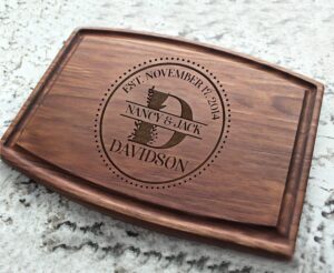 personalized mr & mrs cutting board wedding gifts for couple custom cutting board engraved arched