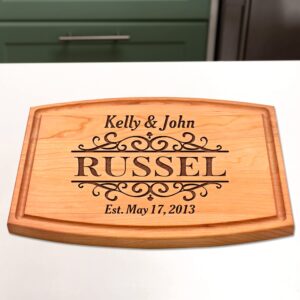 Personalized Mr & Mrs Cutting Board Wedding Gifts for Couple Custom Cutting Board Engraved Arched