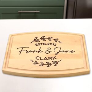 Personalized Mr & Mrs Cutting Board Wedding Gifts for Couple Custom Cutting Board Engraved Arched