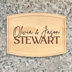 Personalized Mr & Mrs Cutting Board Wedding Gifts for Couple Custom Cutting Board Engraved Arched