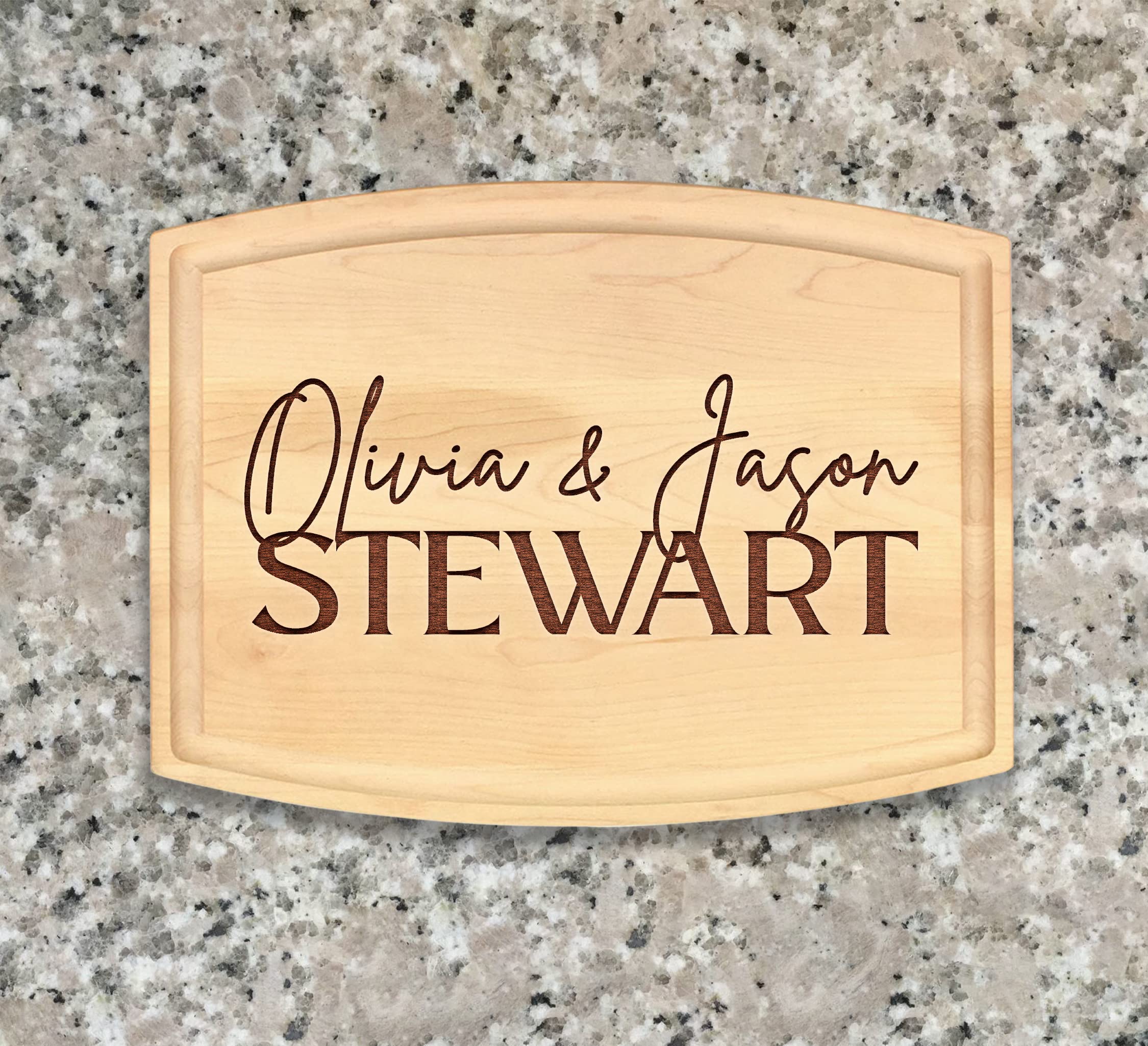 Personalized Mr & Mrs Cutting Board Wedding Gifts for Couple Custom Cutting Board Engraved Arched