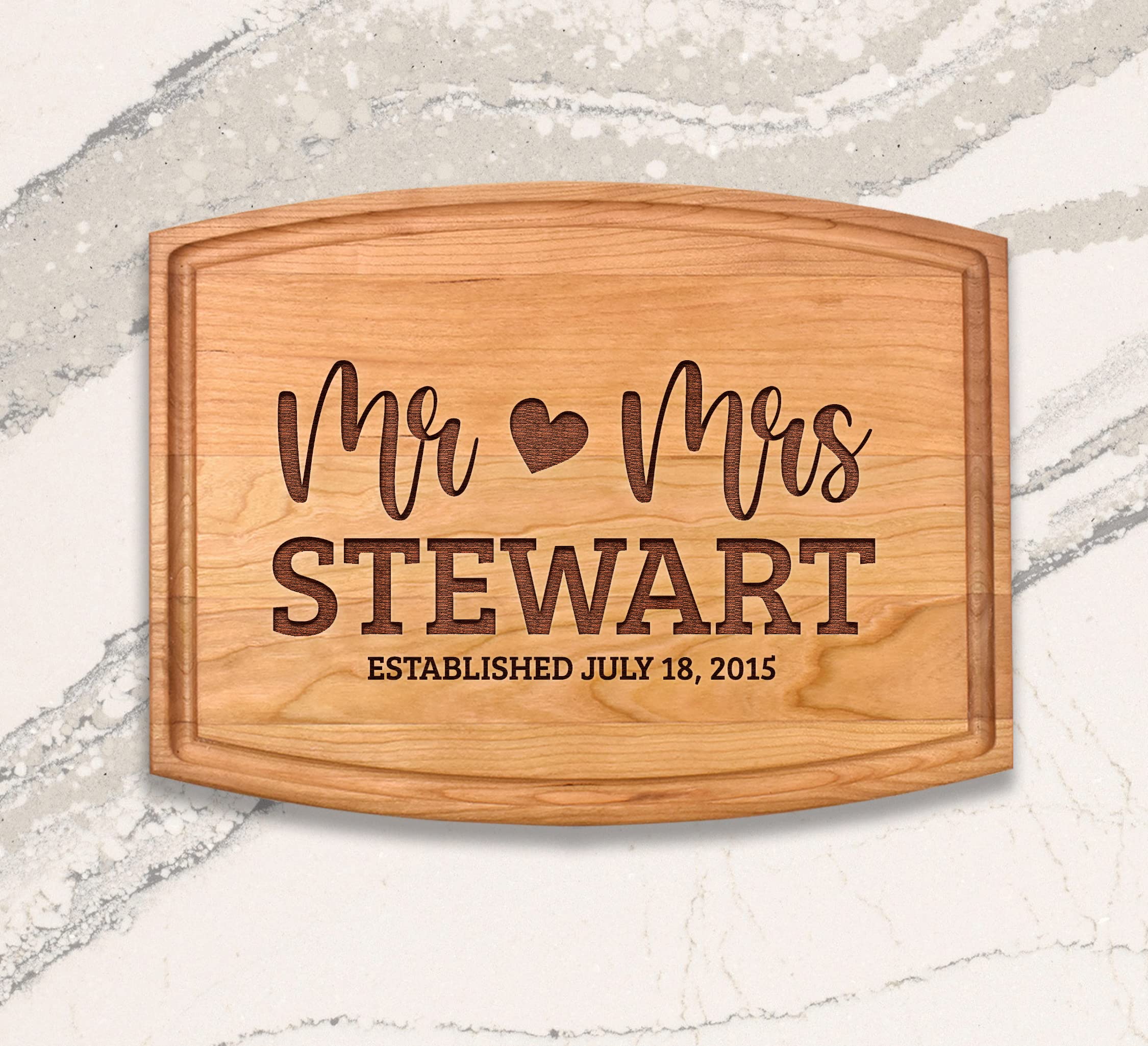 Personalized Mr & Mrs Cutting Board Wedding Gifts for Couple Custom Cutting Board Engraved Arched