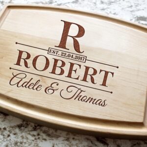 Personalized Mr & Mrs Cutting Board Wedding Gifts for Couple Custom Cutting Board Engraved Arched