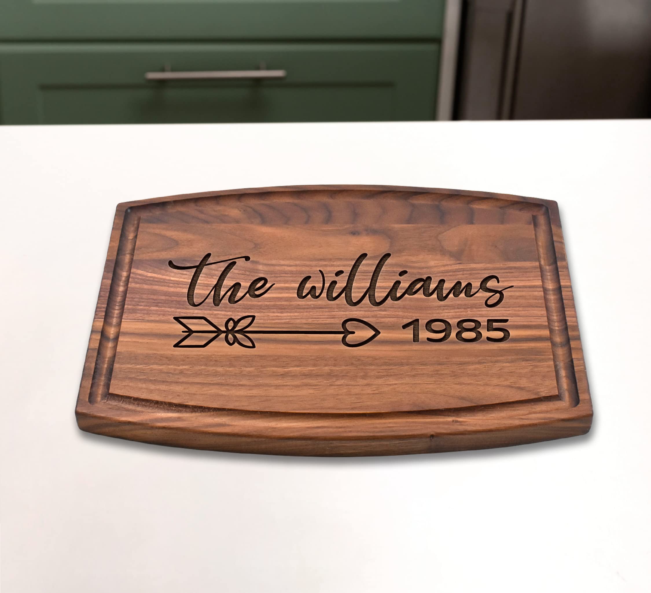 Personalized Charcuterie Board Custom Mr Mrs Cutting Board Arched Wood Engraved Walnut Cutting Board