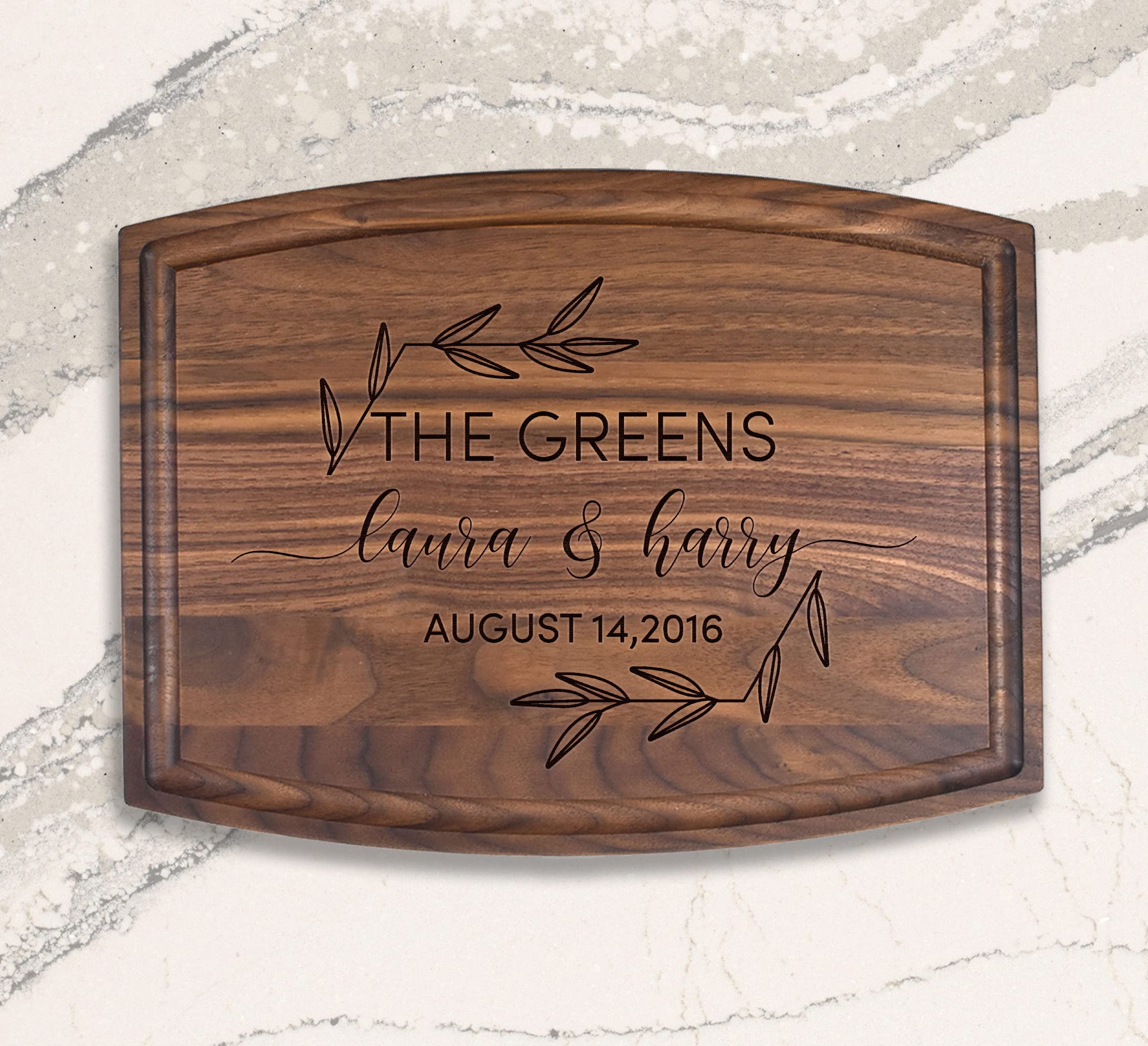 Personalized Charcuterie Board Custom Mr Mrs Cutting Board Arched Wood Engraved Walnut Cutting Board