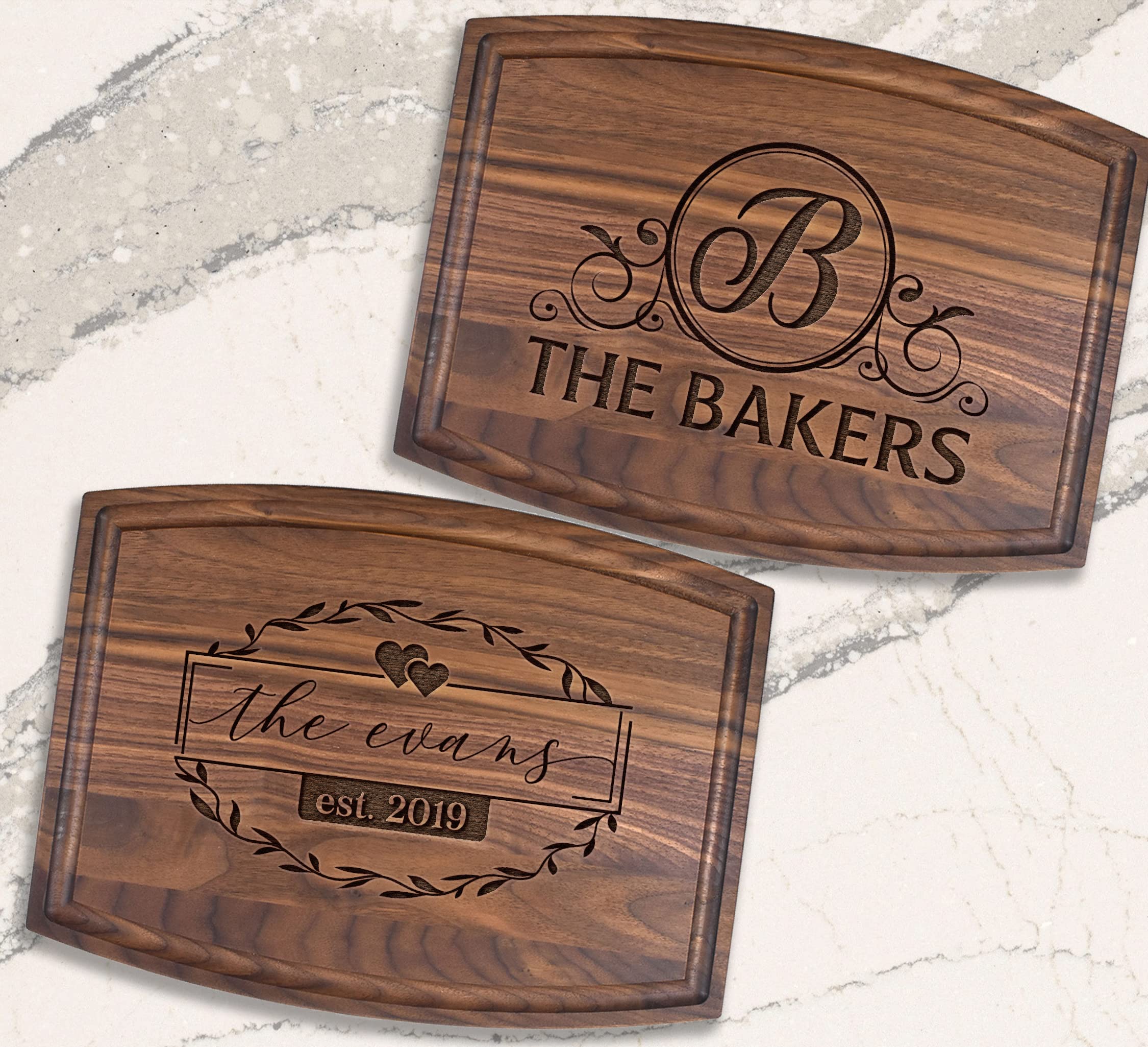 Personalized Charcuterie Board Custom Mr Mrs Cutting Board Arched Wood Engraved Walnut Cutting Board