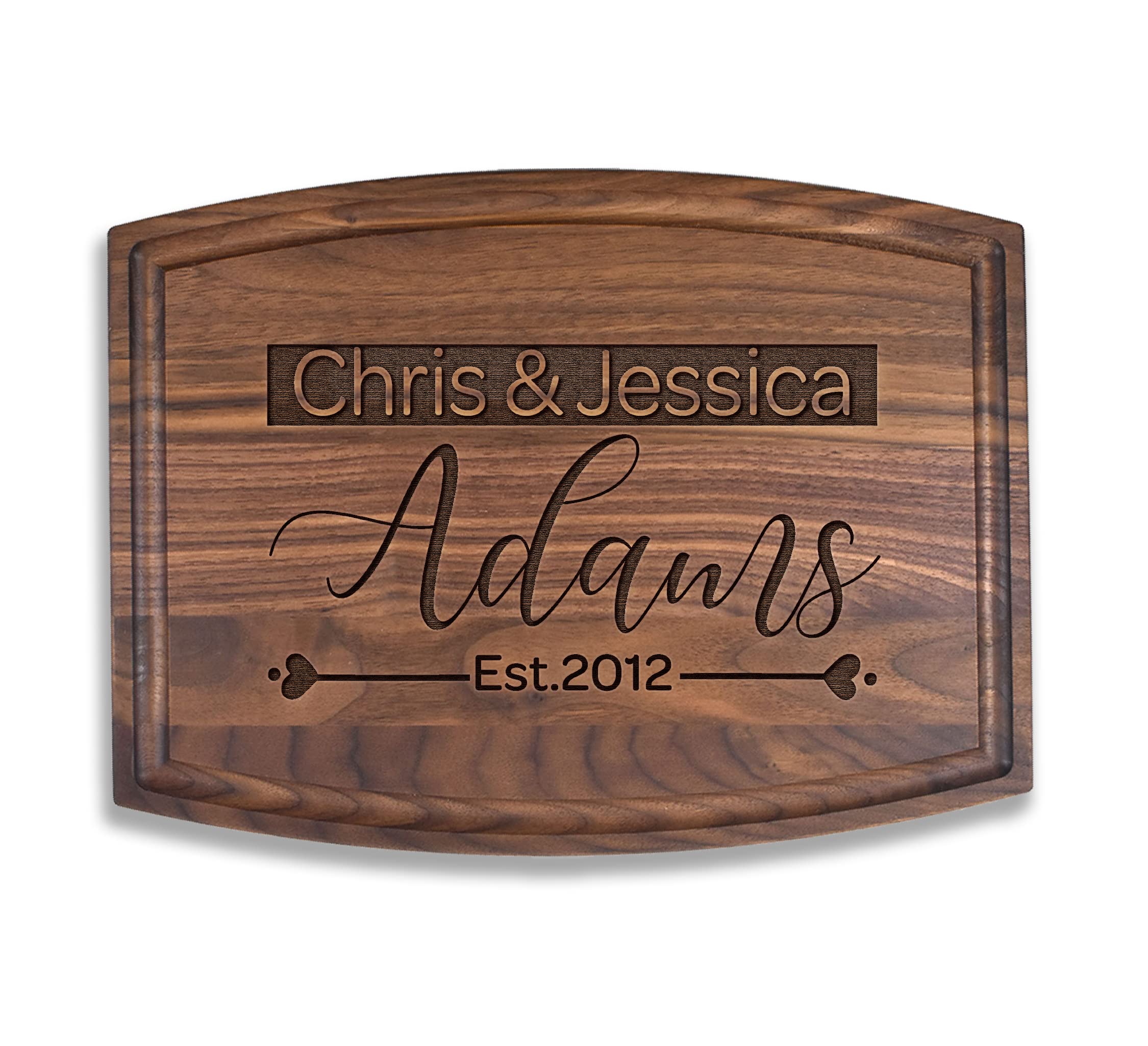 Personalized Charcuterie Board Custom Mr Mrs Cutting Board Arched Wood Engraved Walnut Cutting Board