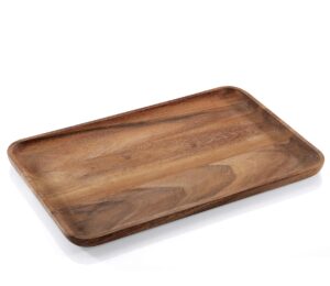 zassenhaus acacia wood snack plate, 16.5 x 11 inch, natural