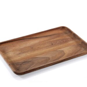 Zassenhaus Acacia Wood Snack Plate, 16.5 x 11 Inch, Natural