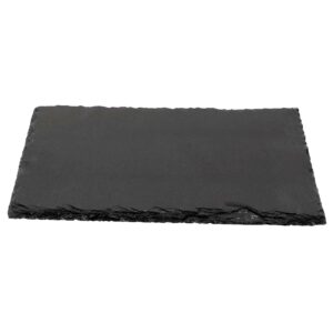 TAICHEUT 12 Pack 9 x 6 Inch Black Slate Cheese Board, Slate Stone Serving Tray Slate Plates for Food, Sushi, Steak and Charcuterie