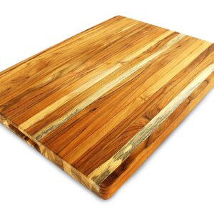 Terra Teak Extra Large Cutting Board 24 x 18 Inch - Thick Brazilian Teak Wood