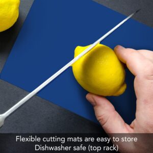 Cut N' Funnel Multi-Size Flexible Cutting Board Mats 3 Pack Made in the USA of BPA Free Food Grade Plastic, Dishwasher Safe