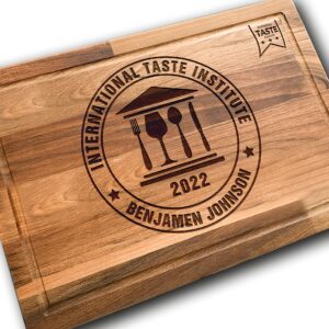 Personalized Wood Cutting Board, Best Friend Gifts, Chef Award, International Superior Taste Award, Customizable Anniversary and Birthday Gift for Women or Men, Cooking Handmade Gift, Taste Institute