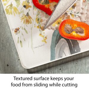 CounterArt Sunflowers Forever 3mm Heat Tolerant Tempered Glass Cutting Board 10” x 8” Manufactured in the USA Dishwasher Safe