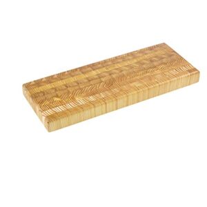 larch wood canada end grain double cheese board, handcrafted for professional chefs & home cooking, 17-3/4" x 7" x 1-1/2" plus larch wood beeswax and mineral oil conditioner (1.6 oz/ 45g)