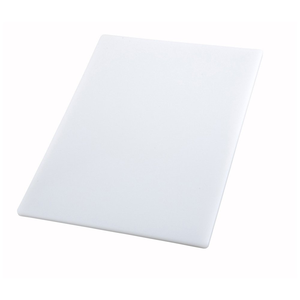 Winco CBWT-610, 6x10x0.5-Inch Rectangular White Plastic Garnish Cutting Board, Bar Chopping Board