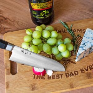 Gifts for Dad - Dad Grilling Gifts, Personalized Dad Cutting Board - Custom Gifts for Dad, Husband - Grill Master Series, 12 Designs - 6" x 9" - Dad Gifts from Wife, Daughter - Bamboo Handle