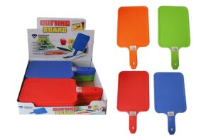 diamond visions 01-1407 plastic cutting board with handle multipack in assorted colors (2 cutting boards)