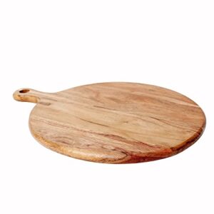SI DESIGNS Round Reversible Cutting Board for Kitchen, Wooden Decorative Board, Charcuterie Board for Cheese Pizza Bread, First Apartment Kitchen Essentials, New Home Kitchen Accessories (13 x 10")