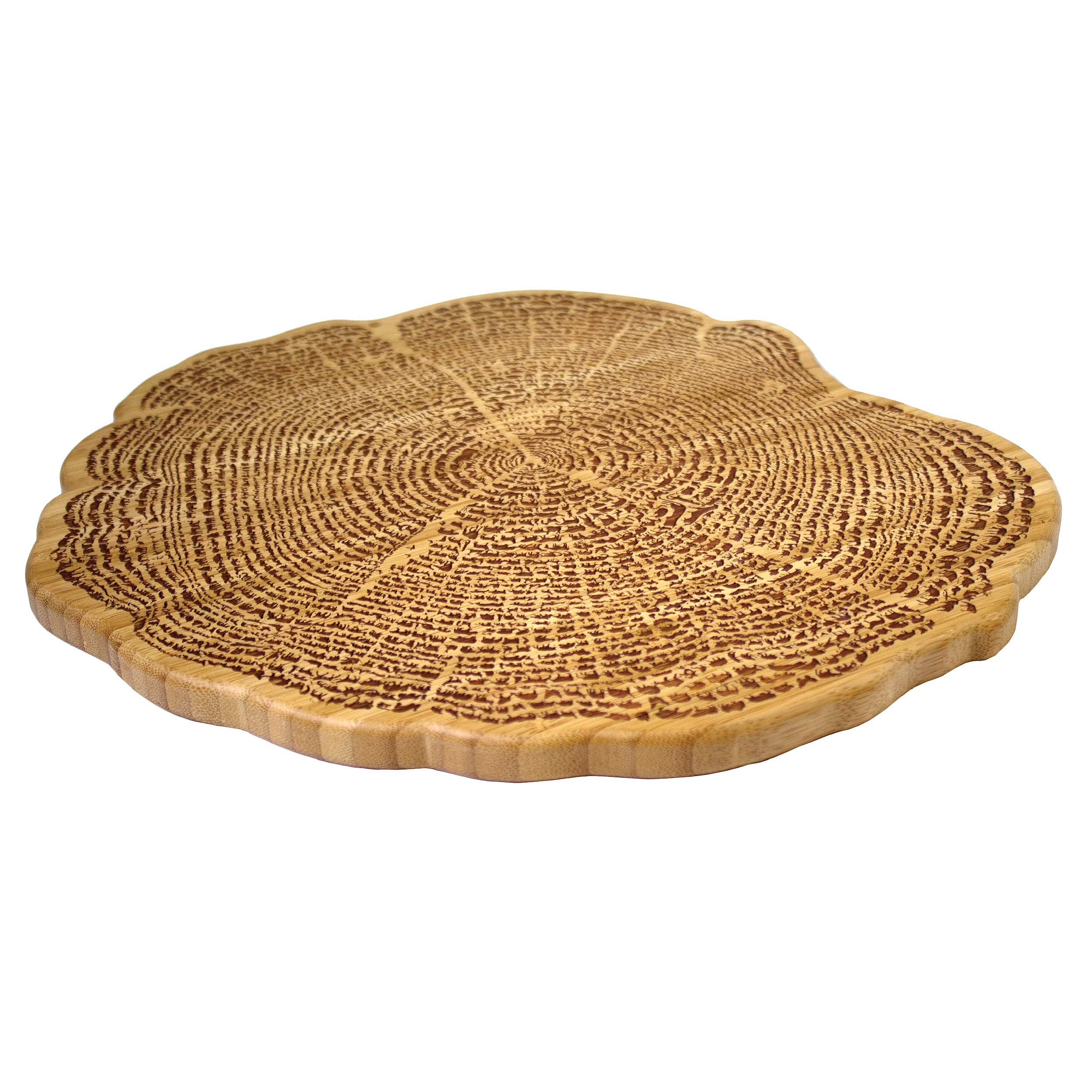 Totally Bamboo 13" Tree of Life Cutting and Serving, 100% Bamboo Laser Etched Art of Endangered and Exotic Animals, 5/8" Thick Board