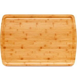 n++a 24 x 18 inch xxxl extra large bamboo cutting board for kitchen– wooden chopping carving turkey, meat, vegetables, bbq - largest wood butcher block boards with juice groove