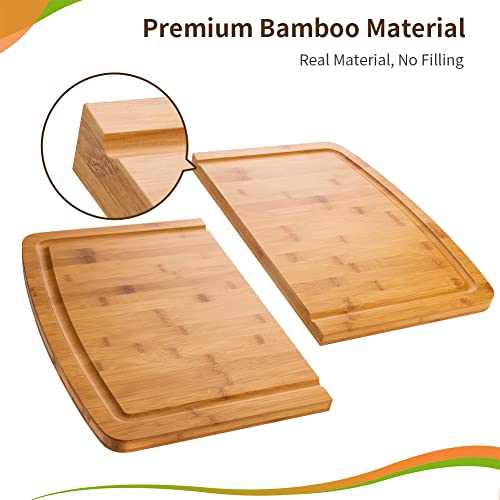 N++A 24 x 18 Inch XXXL Extra Large Bamboo Cutting Board for Kitchen– Wooden Chopping Carving Turkey, Meat, Vegetables, BBQ - LARGEST Wood Butcher Block Boards with Juice Groove