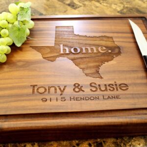 straga handmade chopping block personalized state silhouette design #602-wedding & anniversary gift for couples-housewarming & new home closing present- appreciation-gift for parents-wife-husband